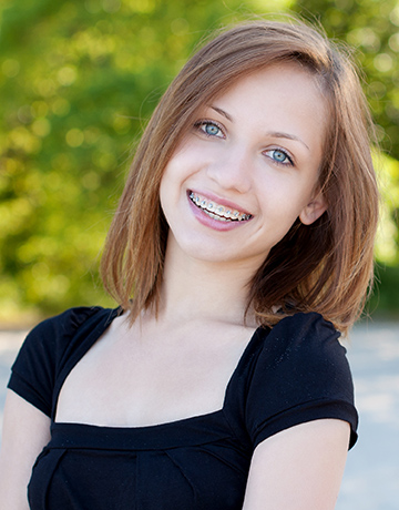 Teen girl with braces